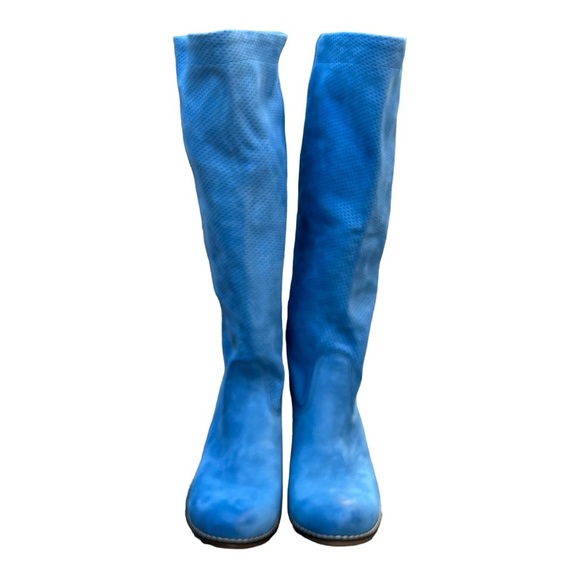 Zopato Hand Made Italian Suede Tall Boots Colbalt Blue - Picture 6 of 10